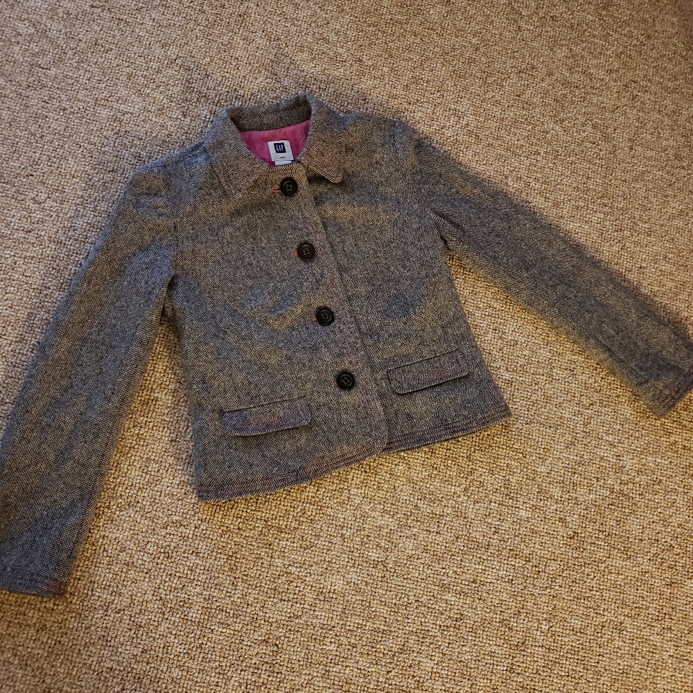 Gap black and pink wool blend tweed four button ja